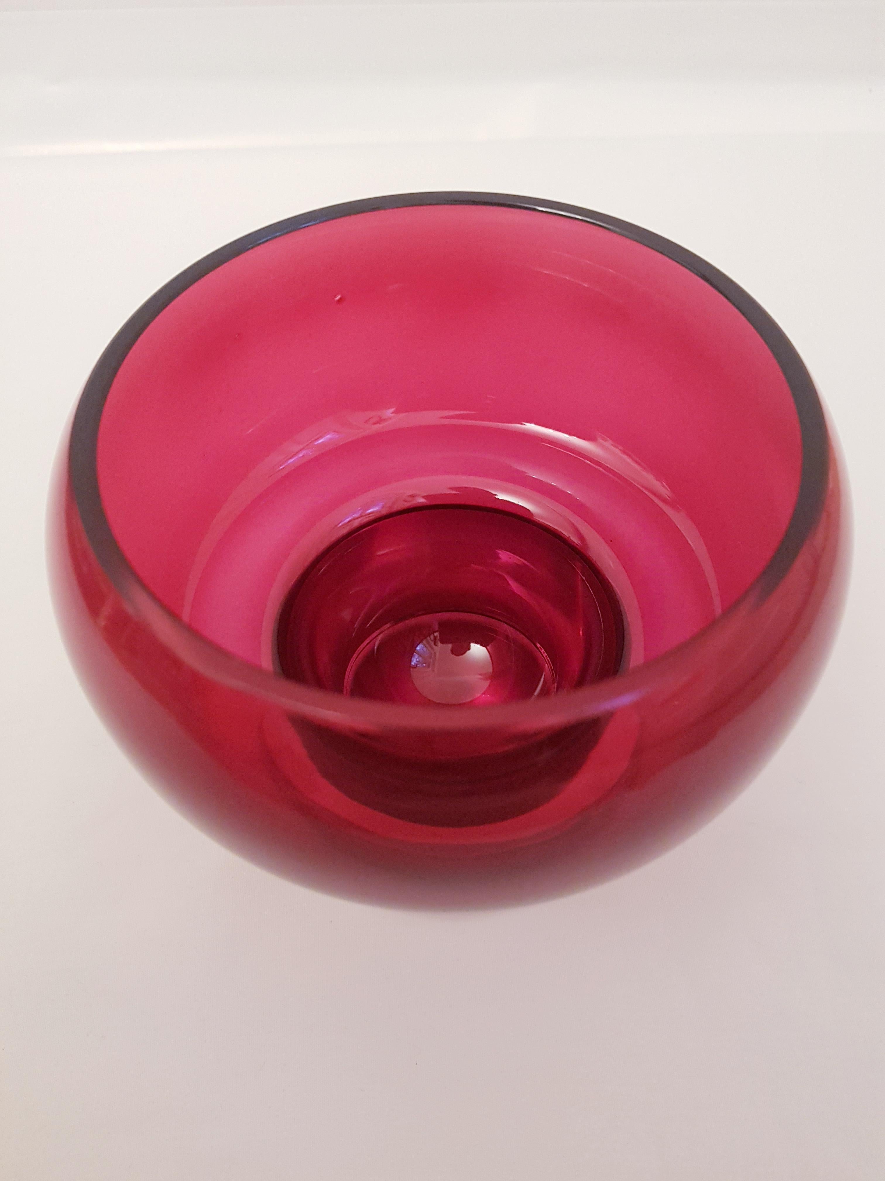Art Deco Coppa Murano Glass Somerso Bowl For Sale