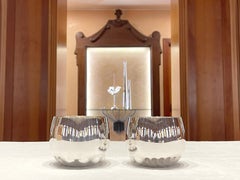 Pampaloni taste & drink wine cups silver plated wooden package