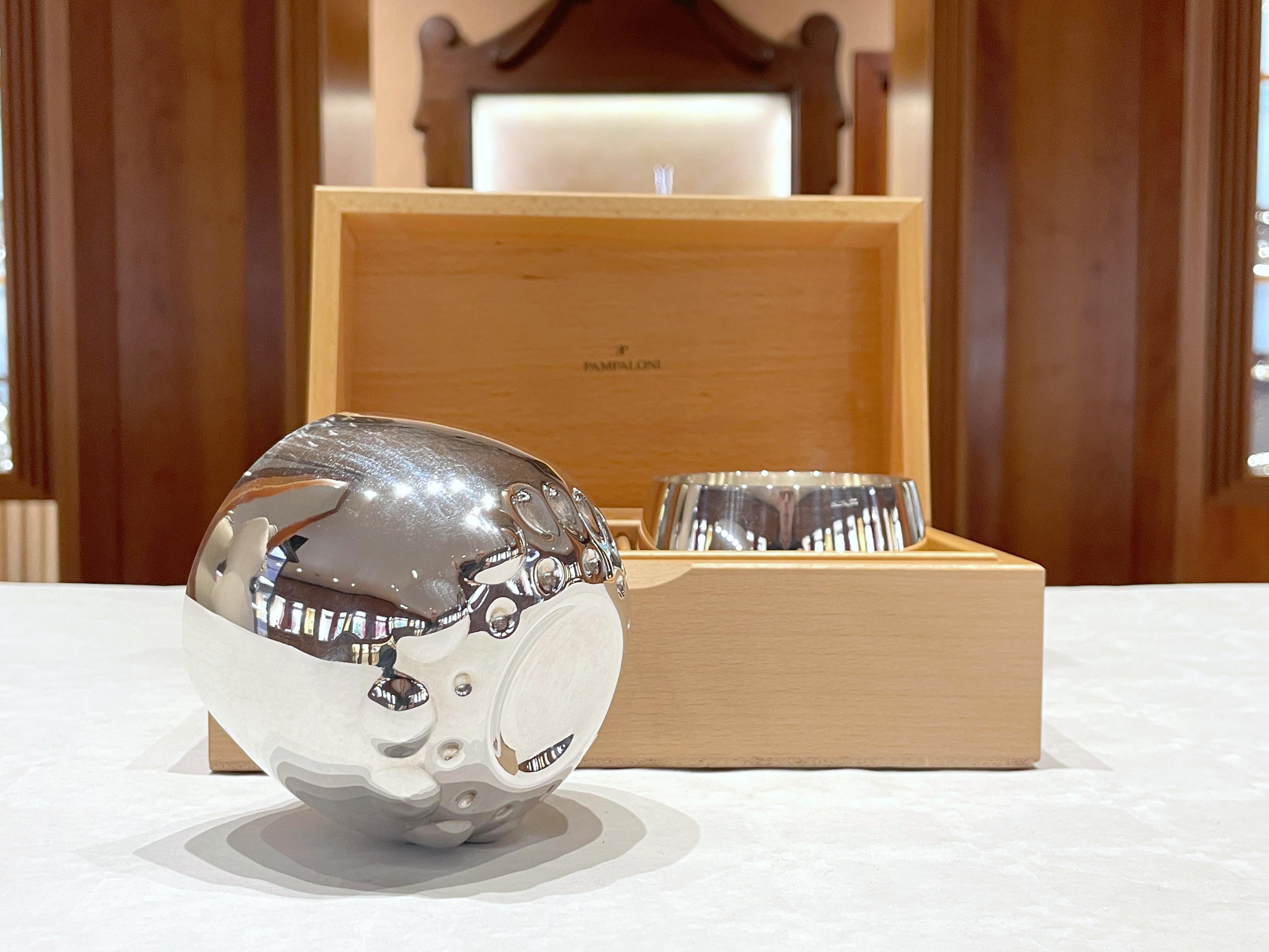 Coppe da vino taste & drink Pampaloni placcato in argento confezione in legno in vendita 2