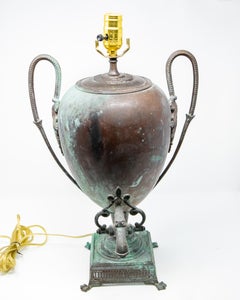 Copper Water Vessel Converted to Lamp, 19th Century