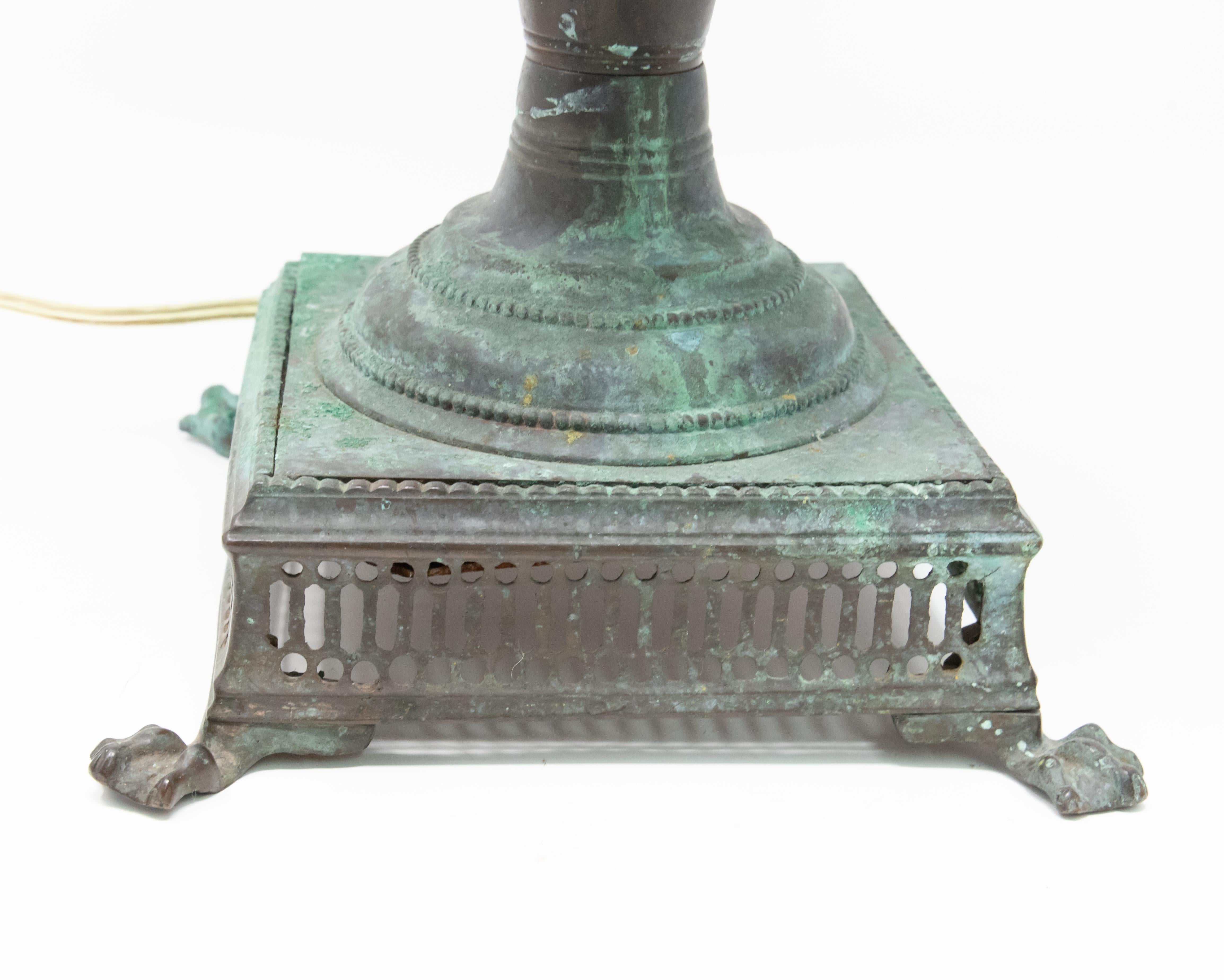 French Copper Water Vessel Converted to Lamp, 19th Century For Sale