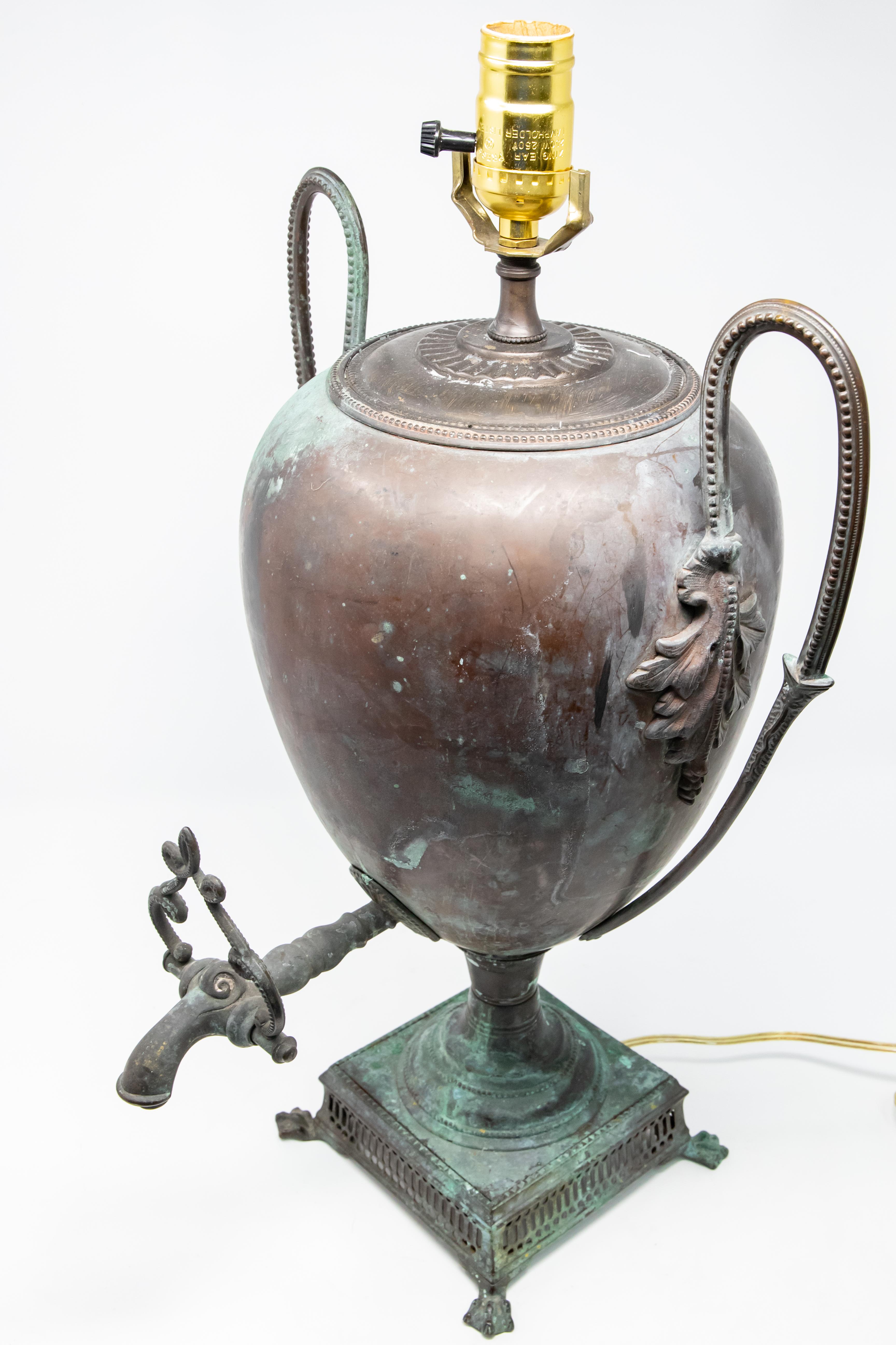 Copper Water Vessel Converted to Lamp, 19th Century For Sale 1