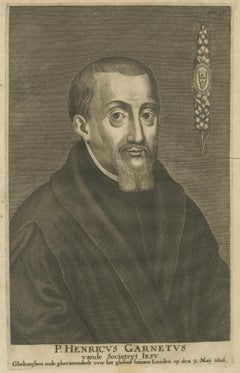 Coppeer Engraving of Henry Garnet (1555–1606), Jesuit Priest and Martyr, ca.1670
