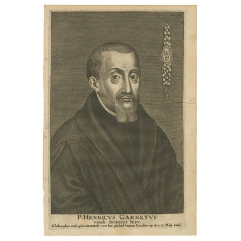 Coppeer Engraving of Henry Garnet (1555–1606), Jesuit Priest and Martyr, ca.1670