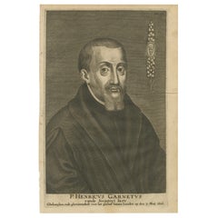 Coppeer Engraving of Henry Garnet (1555–1606), Jesuit Priest and Martyr, ca.1670