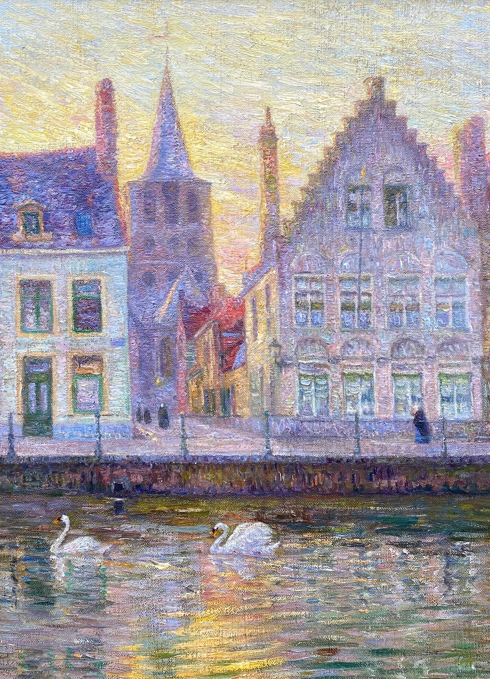Veduta di Bruges, Omer Coppens, Dunkerque, Francia 1864 - 1924 Ixelles, Belgio 1