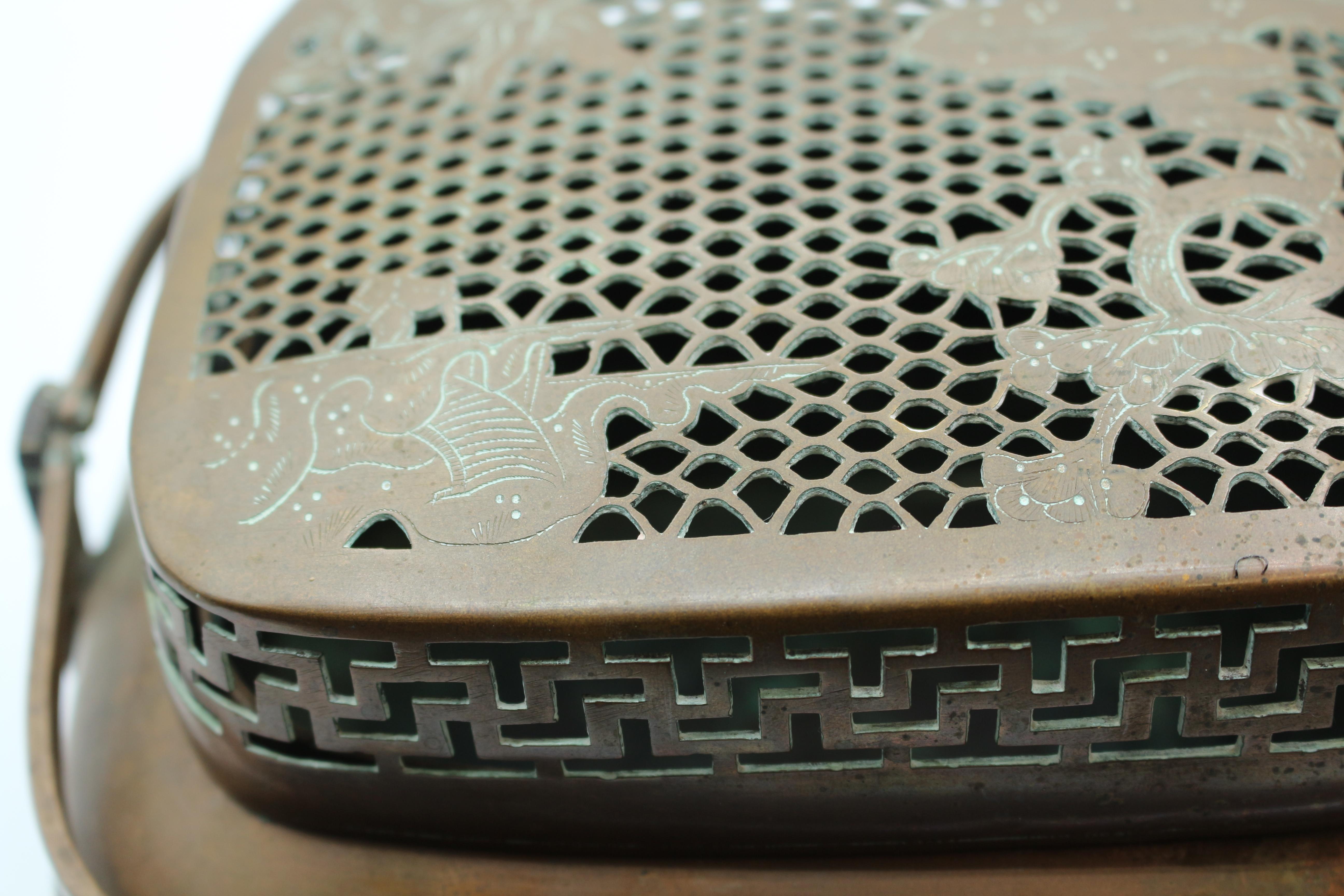 Copper 19th Century Chinese Cricket Box Basket 7