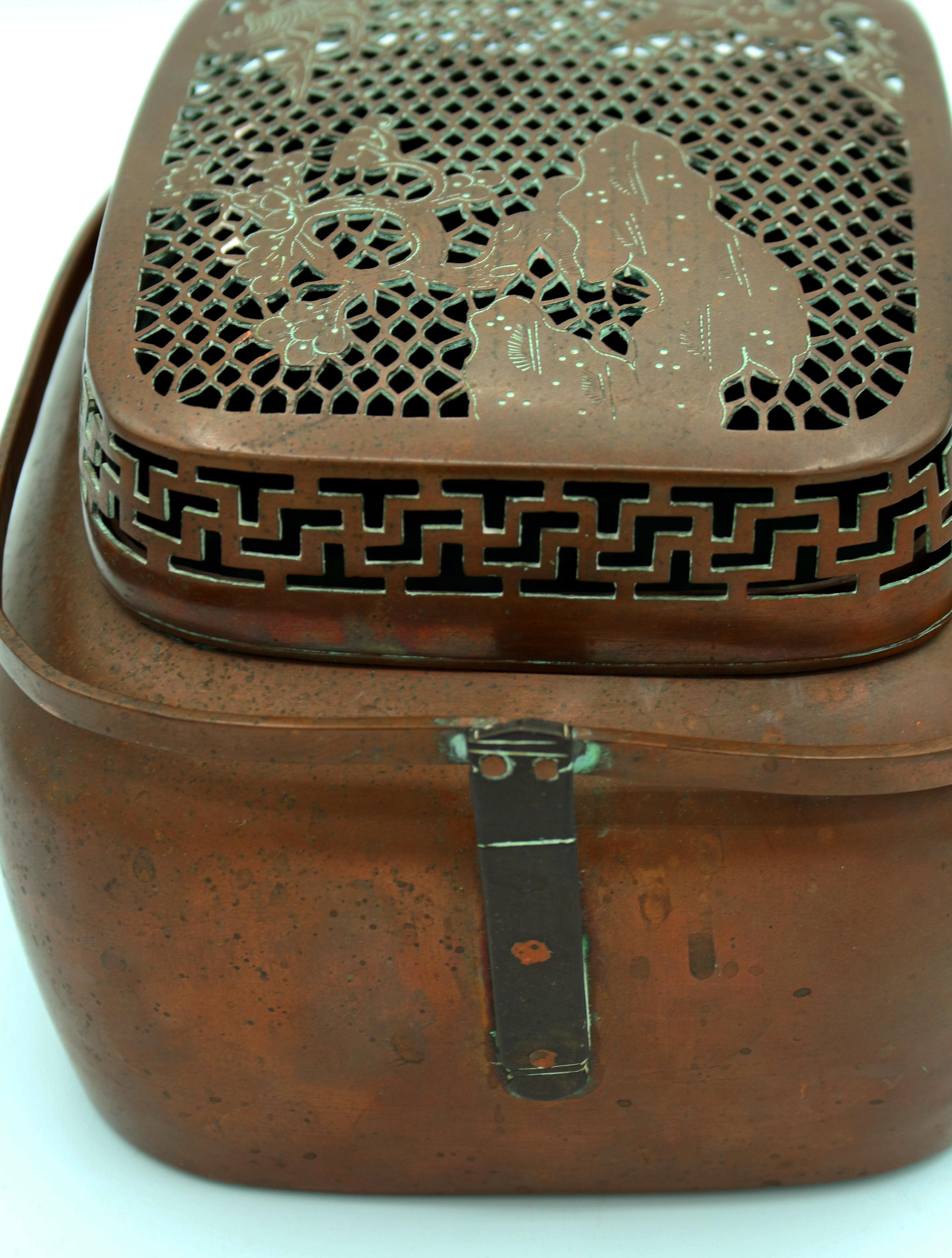Copper 19th Century Chinese Cricket Box Basket 5