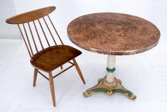 Table de café en cuivre 33" Dia Round Top Gueridon Center sur base en fer décorée de peinture
