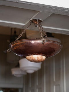 Copper & Alabaster Plafonnier Ceiling Light