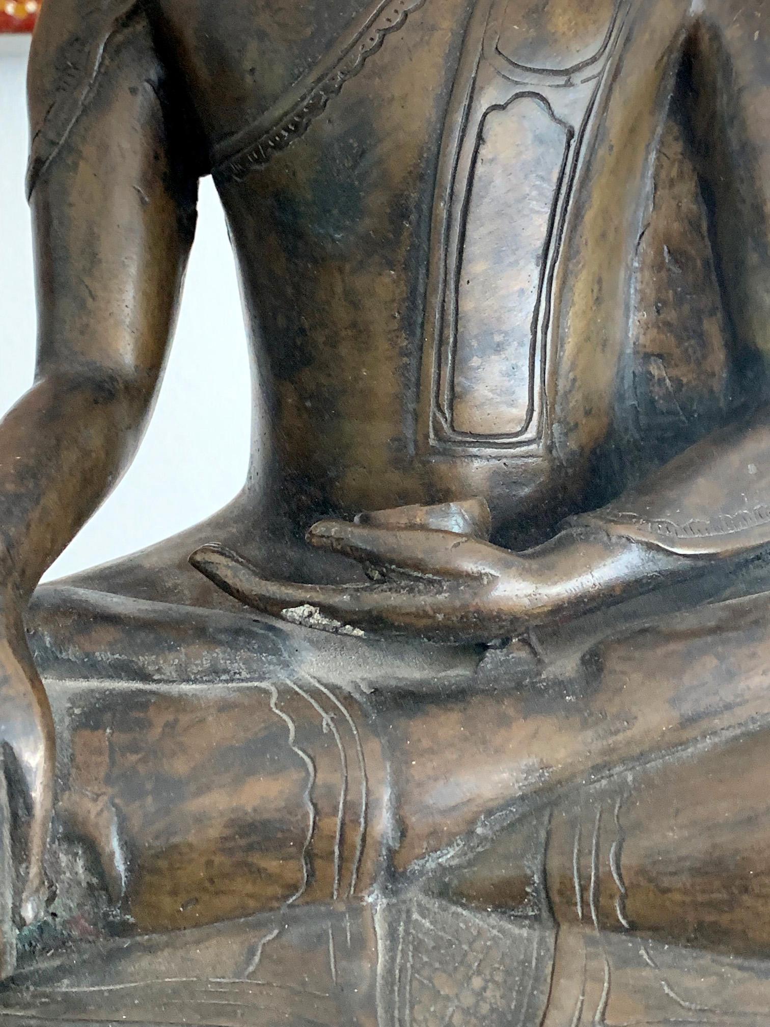 Copper Alloy Medicine Buddha Statue, Southeast Asia  1
