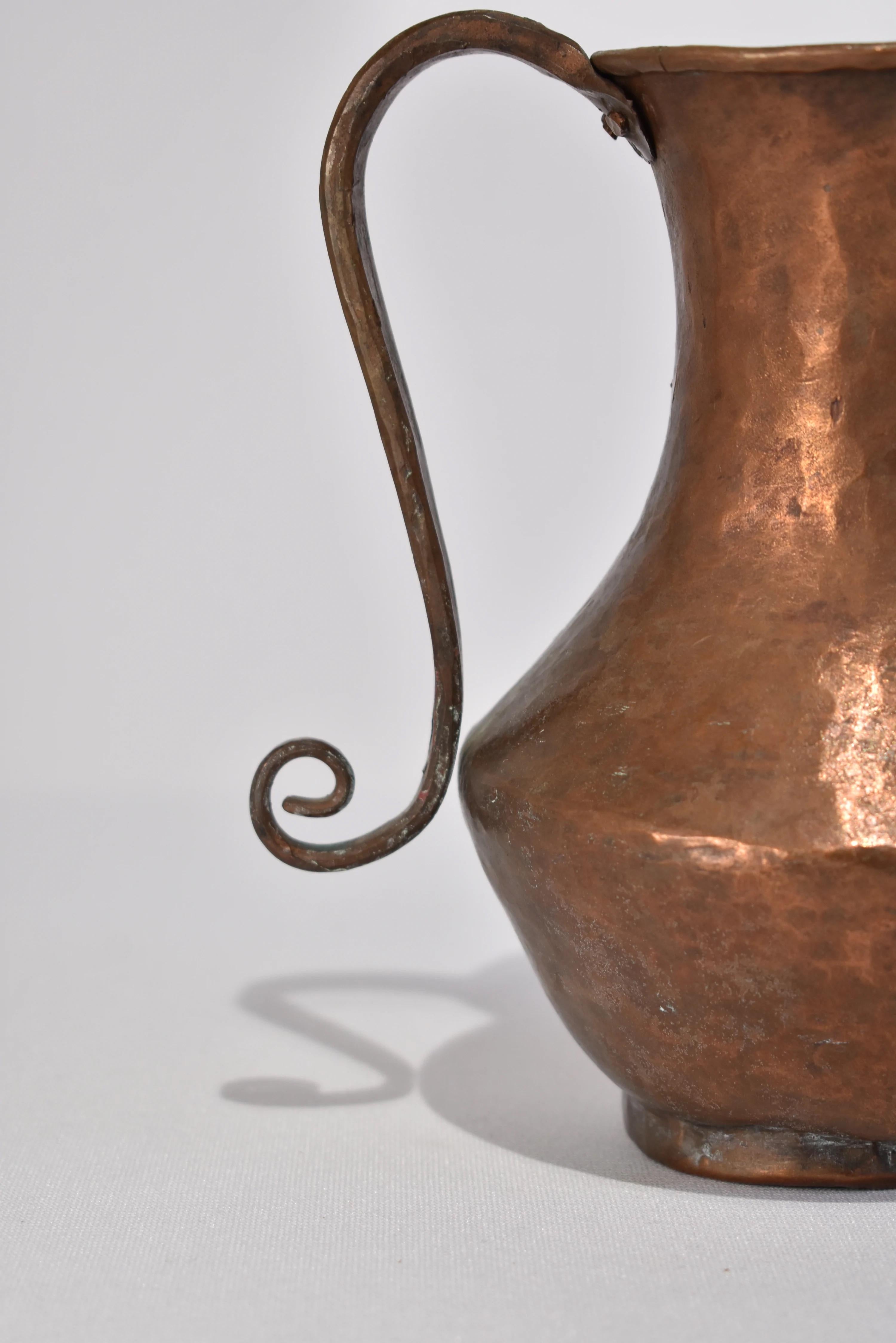 Hand-Crafted Copper Amphora Vase