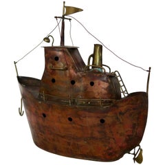 Copper an Brass Ship Sculpture