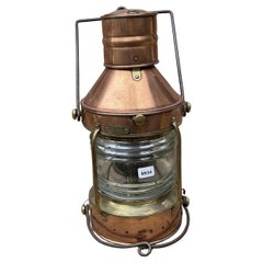 Farol de ancla de cobre con lente de Fresnel
