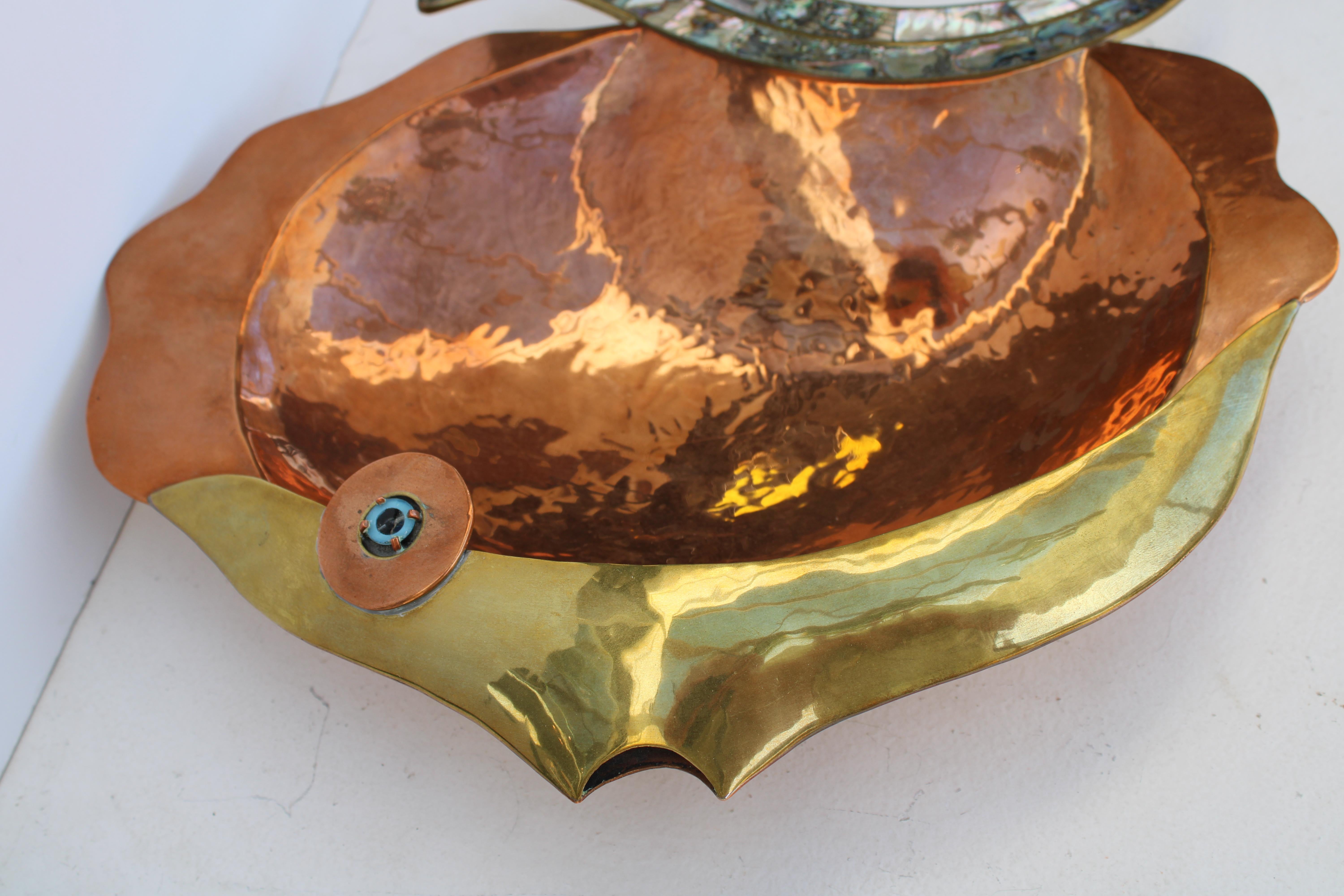 Mexican Copper and Abalone Angel Fish Dish