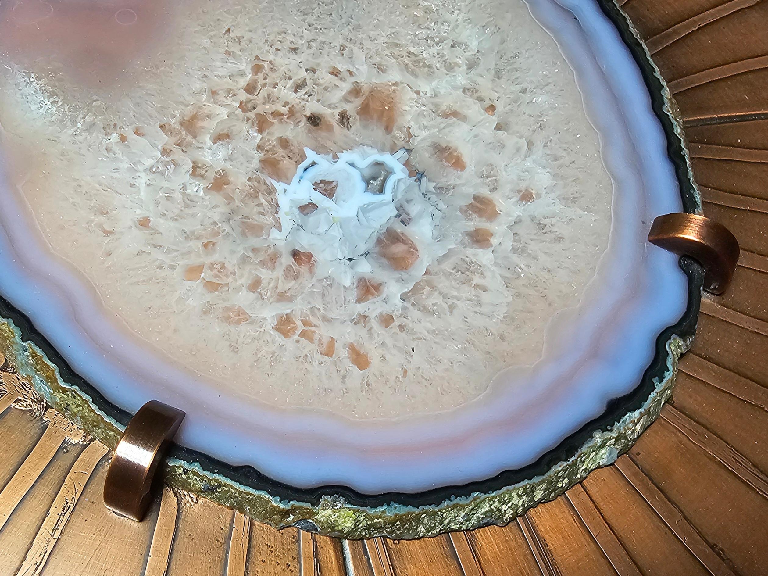 Contemporary Copper and Agate stone Coffee Table by Felix de Boussy, for Studio Belgali For Sale