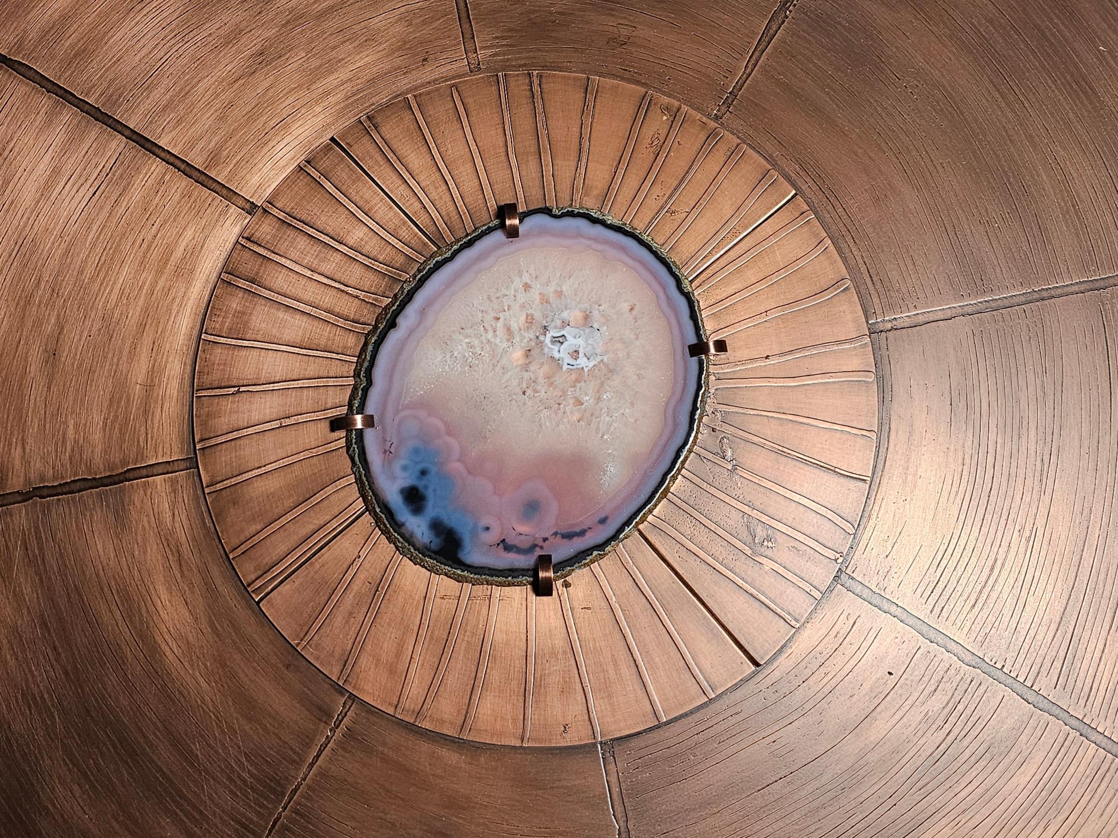 Copper and Agate stone Coffee Table by Felix de Boussy, for Studio Belgali For Sale 3