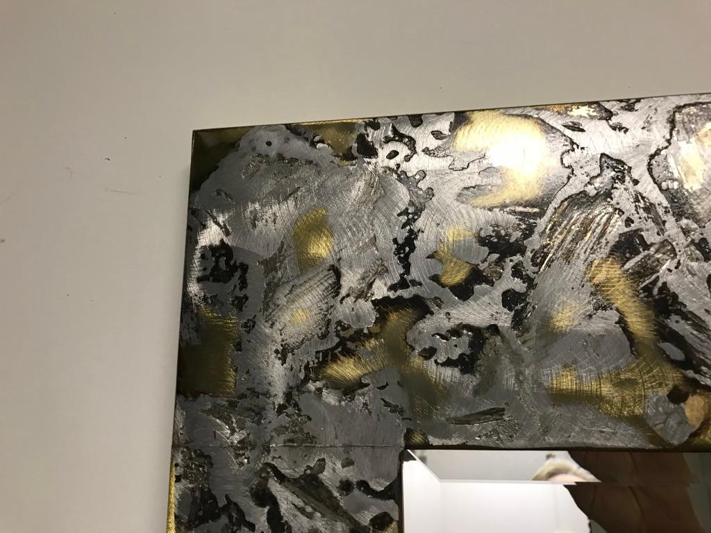 Specchio in ottone e alluminio del Mid Century Modern in vendita 6