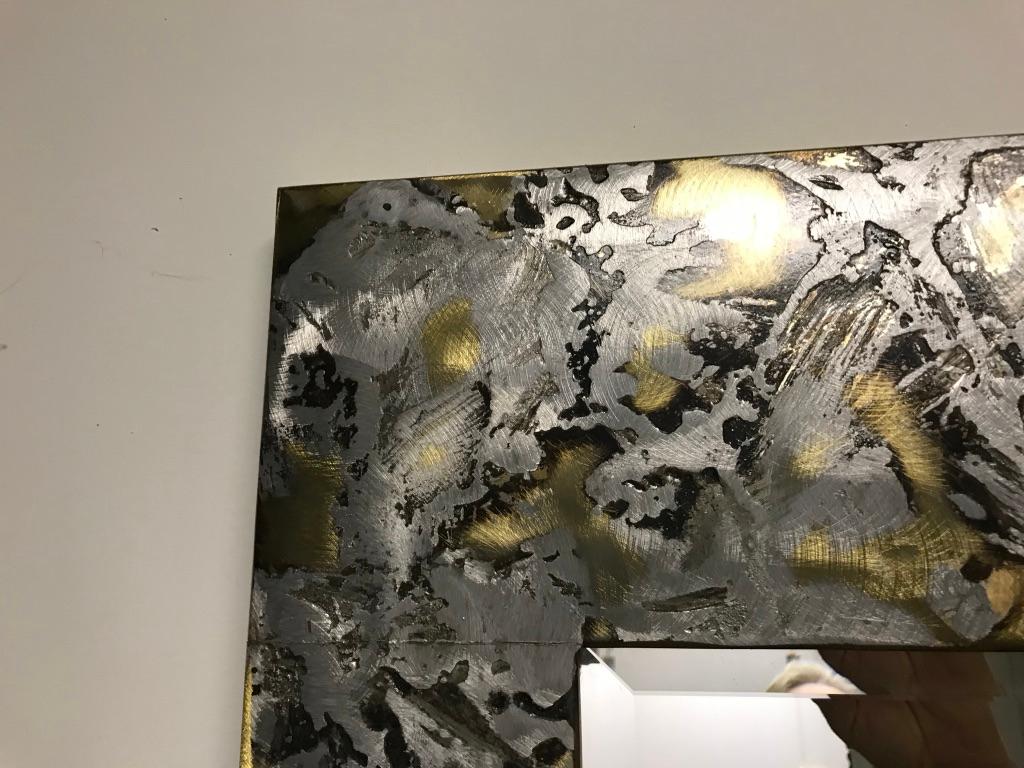 Mid Century Modern Brass and Aluminum Mirror For Sale 7