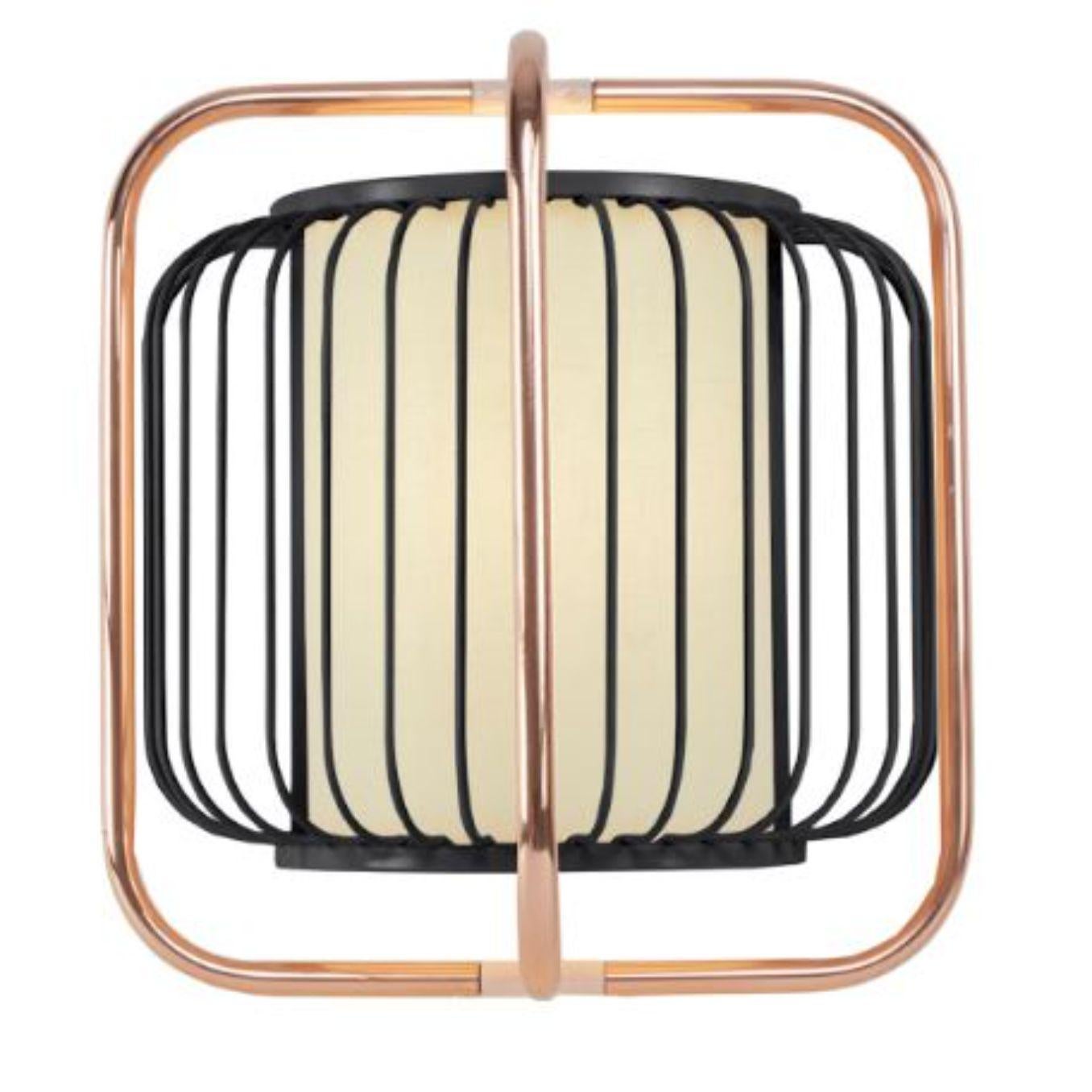 Copper and black Jules wall lamp by Dooq
Dimensions: W 40 x D 23 x H 40 cm
Materials: lacquered metal, polished or brushed metal, copper. 
Abat-jour: cotton
Also available in different colors and materials.

Information:
230V/50Hz
E14/1x15W