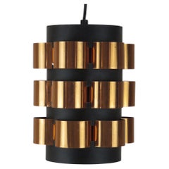 Copper and Black Metal Pendant by Werner Schou for Coronell Elektro