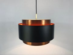 Copper and Black Saturn Pendant Lamp by Jo Hammerborg for Fog & Mørup, 1960s