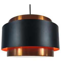 Vintage Copper and Black Saturn Pendant Lamp by Jo Hammerborg for Fog & Mørup, 1960s