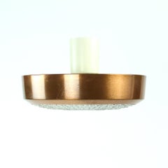 Copper And Bohemian Glass Ceiligh Lights, Czechoslovakia, Circa 1970