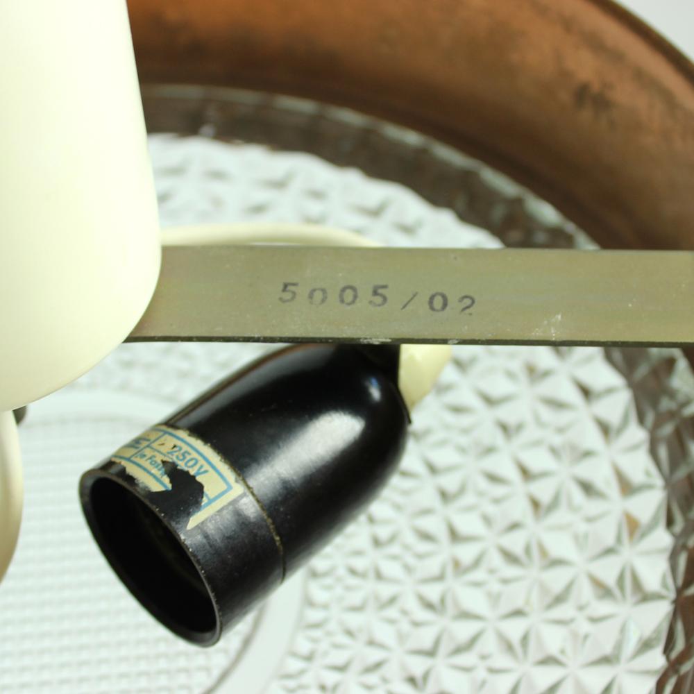 Fine XX secolo Lampade da soffitto in rame e vetro di Boemia, Cecoslovacchia, circa 1970 in vendita