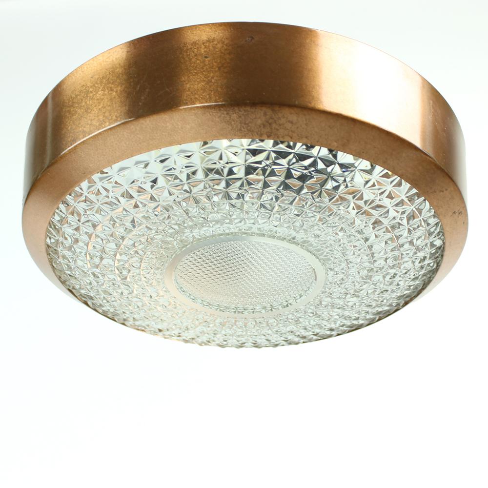 Lampade da soffitto in rame e vetro di Boemia, Cecoslovacchia, circa 1970 in vendita 2