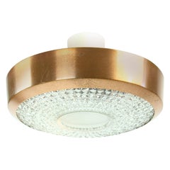 Copper and Bohemian Glass Ceiling Lights, Czechoslovakia, circa 1970
