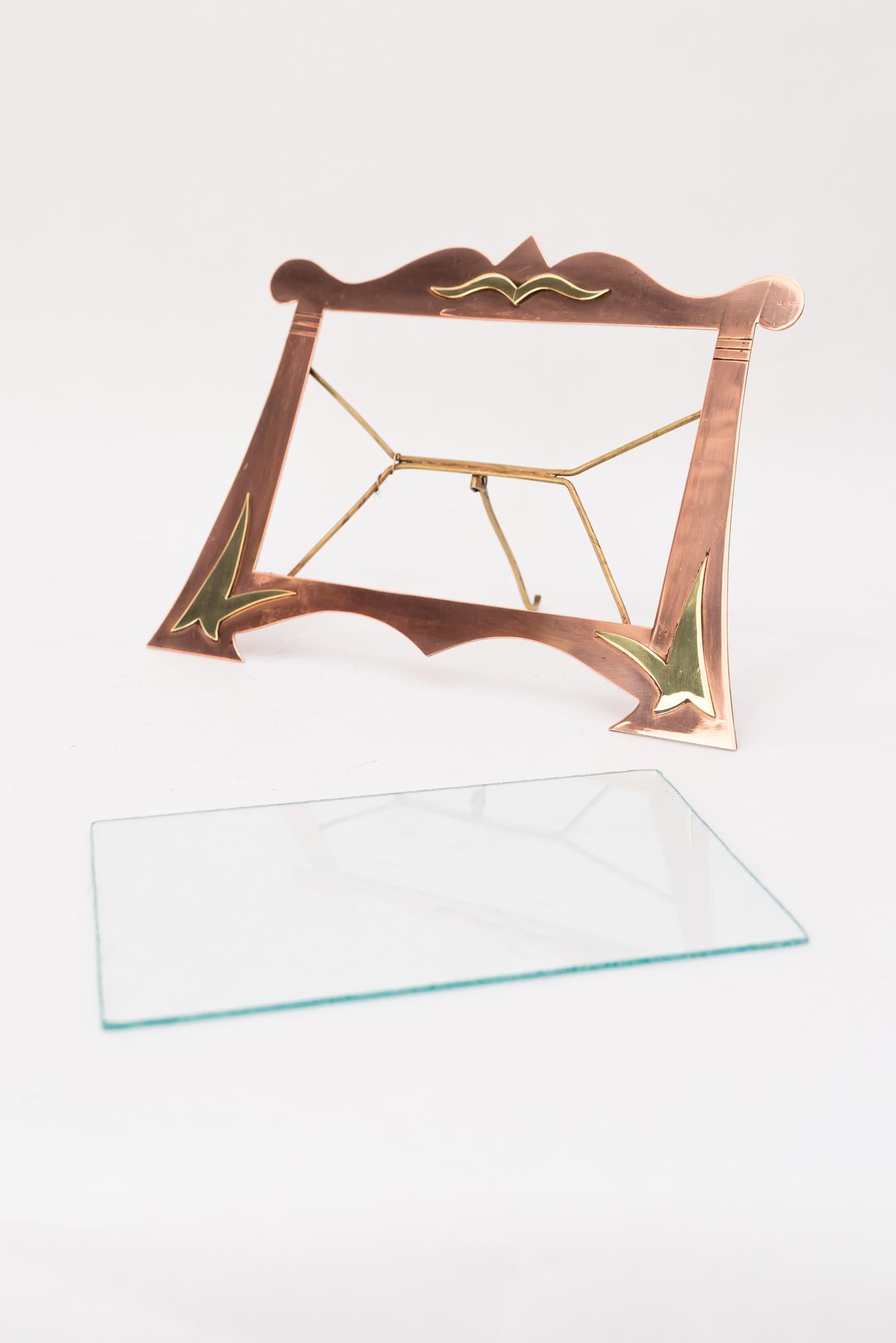 Cornice per quadri art déco in rame e ottone con vetro, anni '20 circa in vendita 2