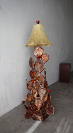 Copper and Brass Cactus Floor Lamp