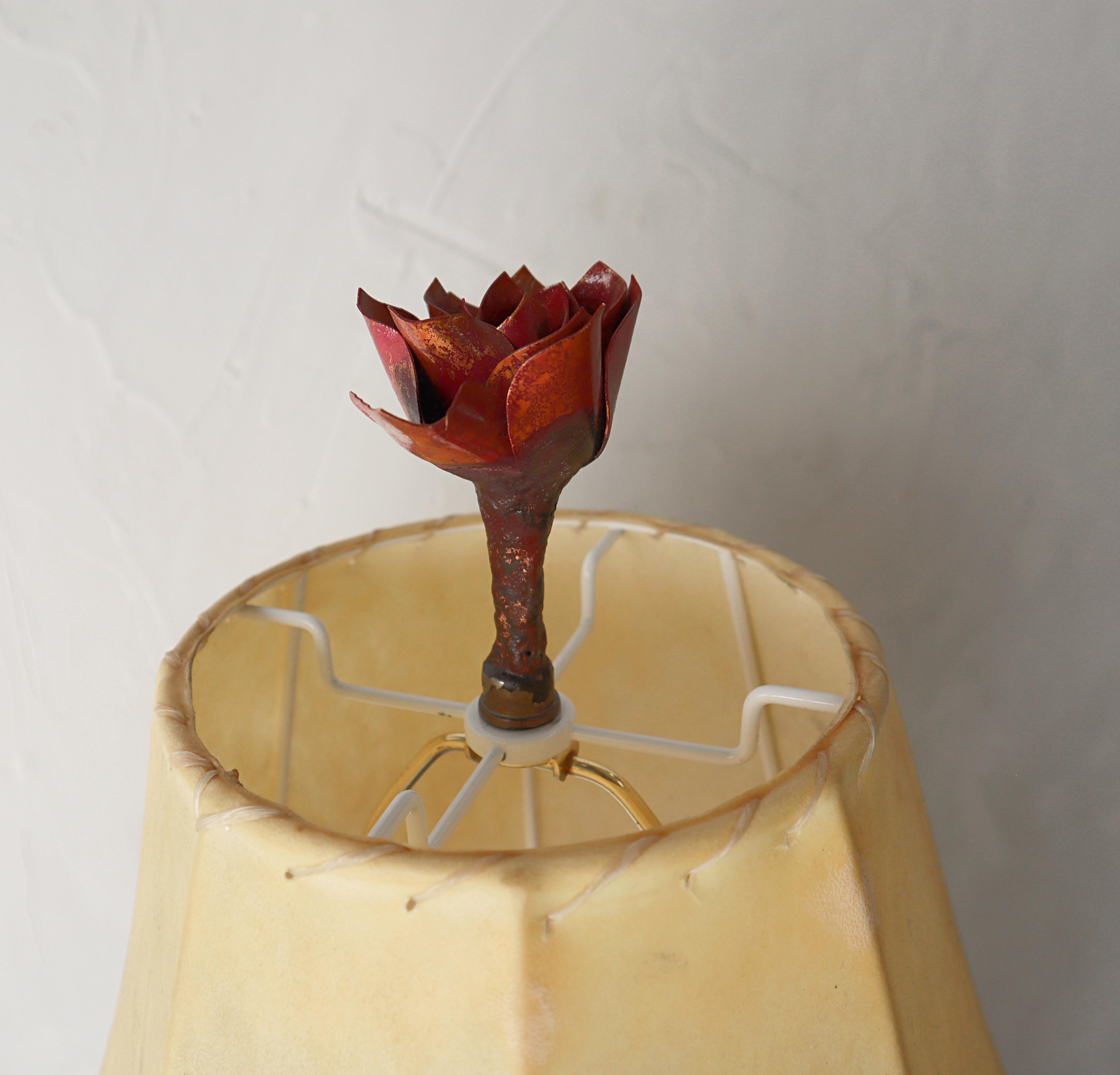 Lampada da terra Cactus in rame e ottone in vendita 2