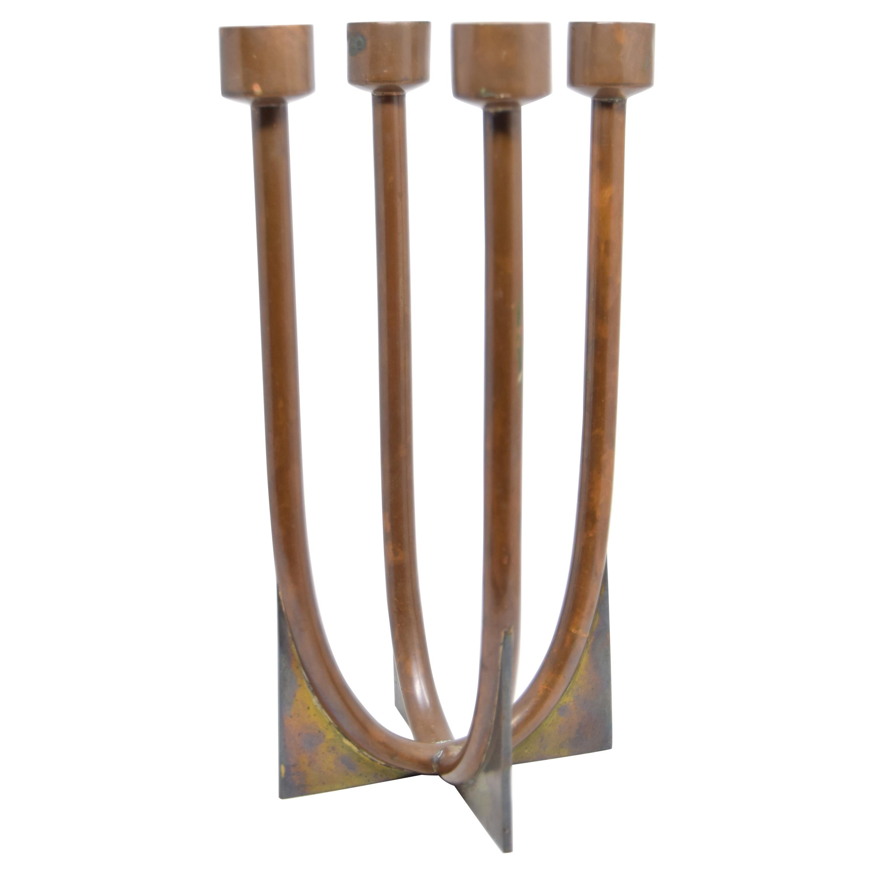 Copper and Brass Candelabra by Antoñio Pineda