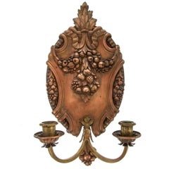 Copper And Brass Candle Sconces, Continental, 19th Century