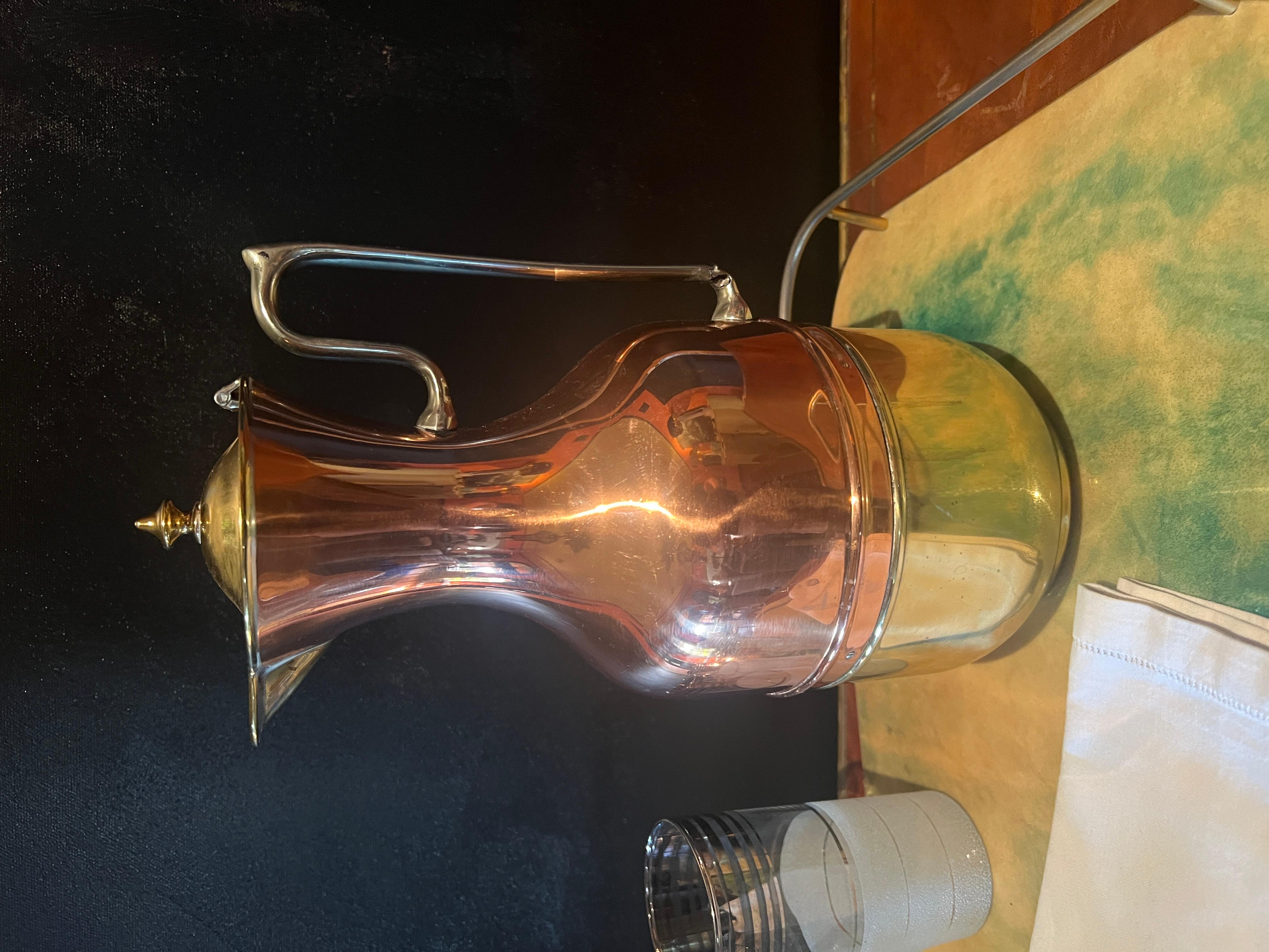 Copper und Messing Karaffenkrug Glas gefüttertes Thermos mit Chromgriff im Angebot 5