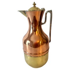 Caraffa in rame e ottone Termos rivestito in vetro con manico cromato