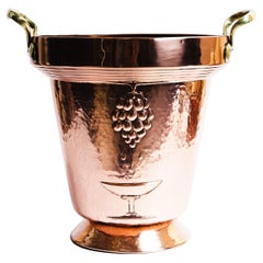 Vintage Copper and brass champagne cooler, Vienna, 1930s