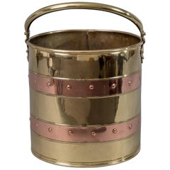 Copper and Brass Coal Bucket