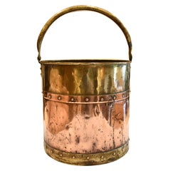 Copper and Brass Coal Bucket
