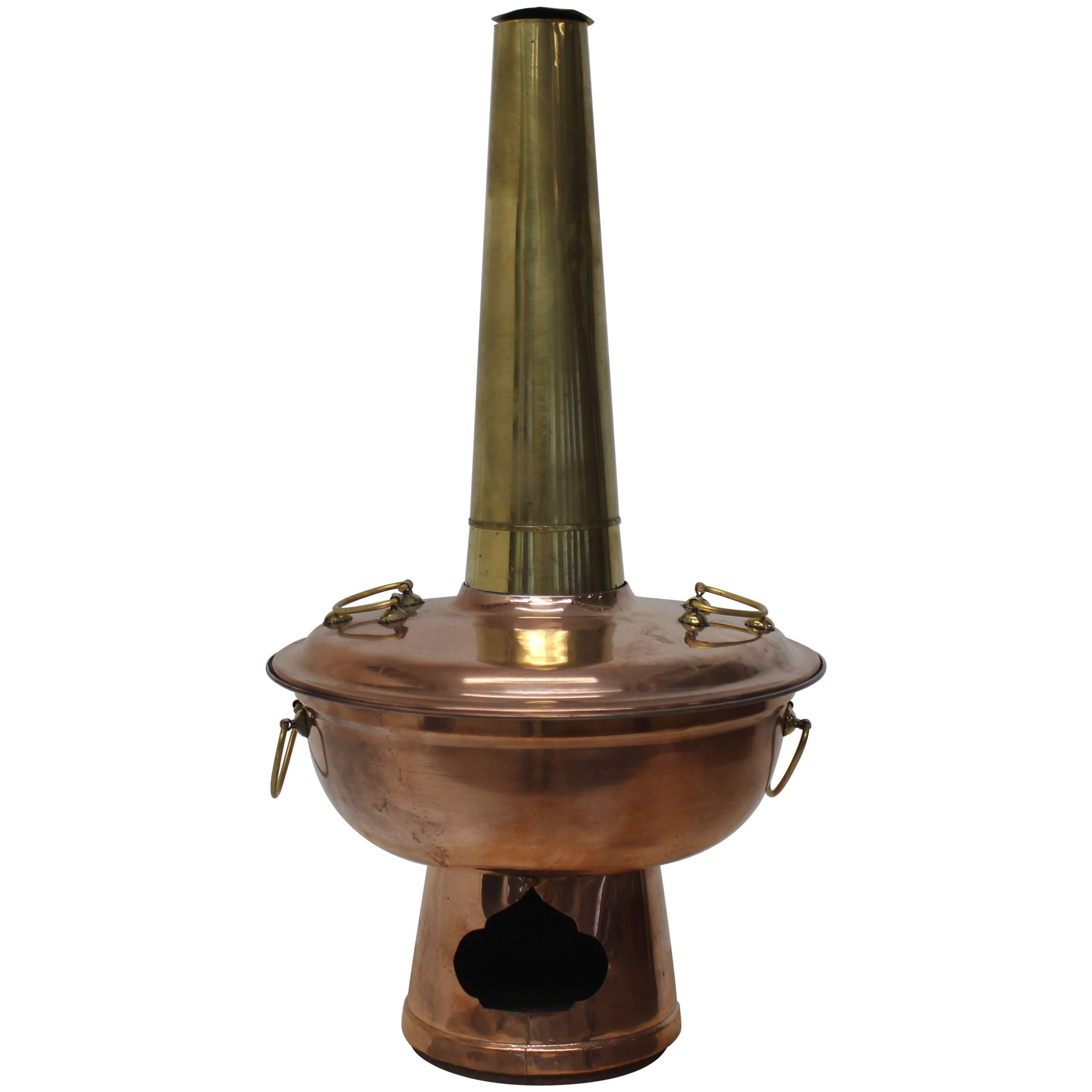 Copper und Messing Kohle Burning Food Warmer, abnehmbarer Kamin Samovar