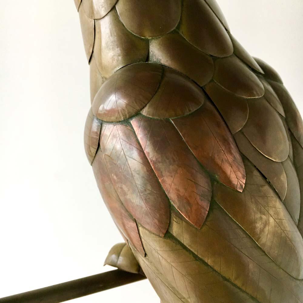 Copper and Brass Cockatoo by Sergio Bustamante, 1960s In Good Condition For Sale In London, GB