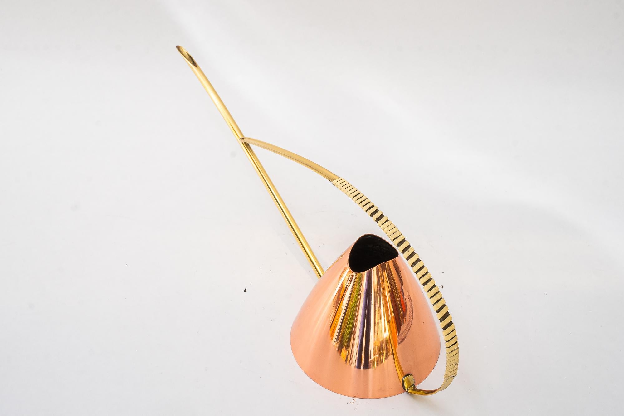 Mid-Century Modern Copper and brass conbination watering can vienna around 1950s For Sale