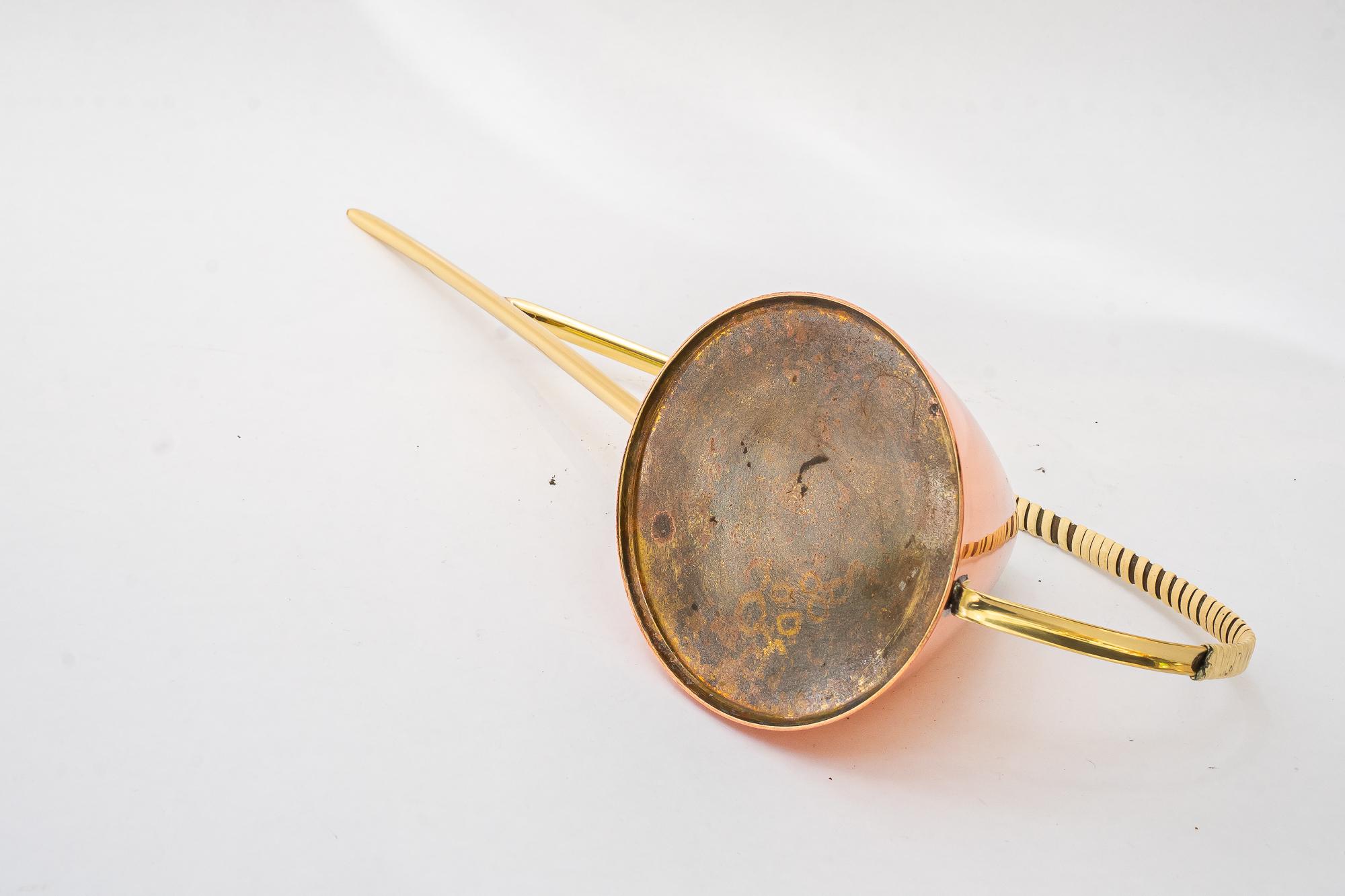 Brass Copper and brass conbination watering can vienna around 1950s For Sale