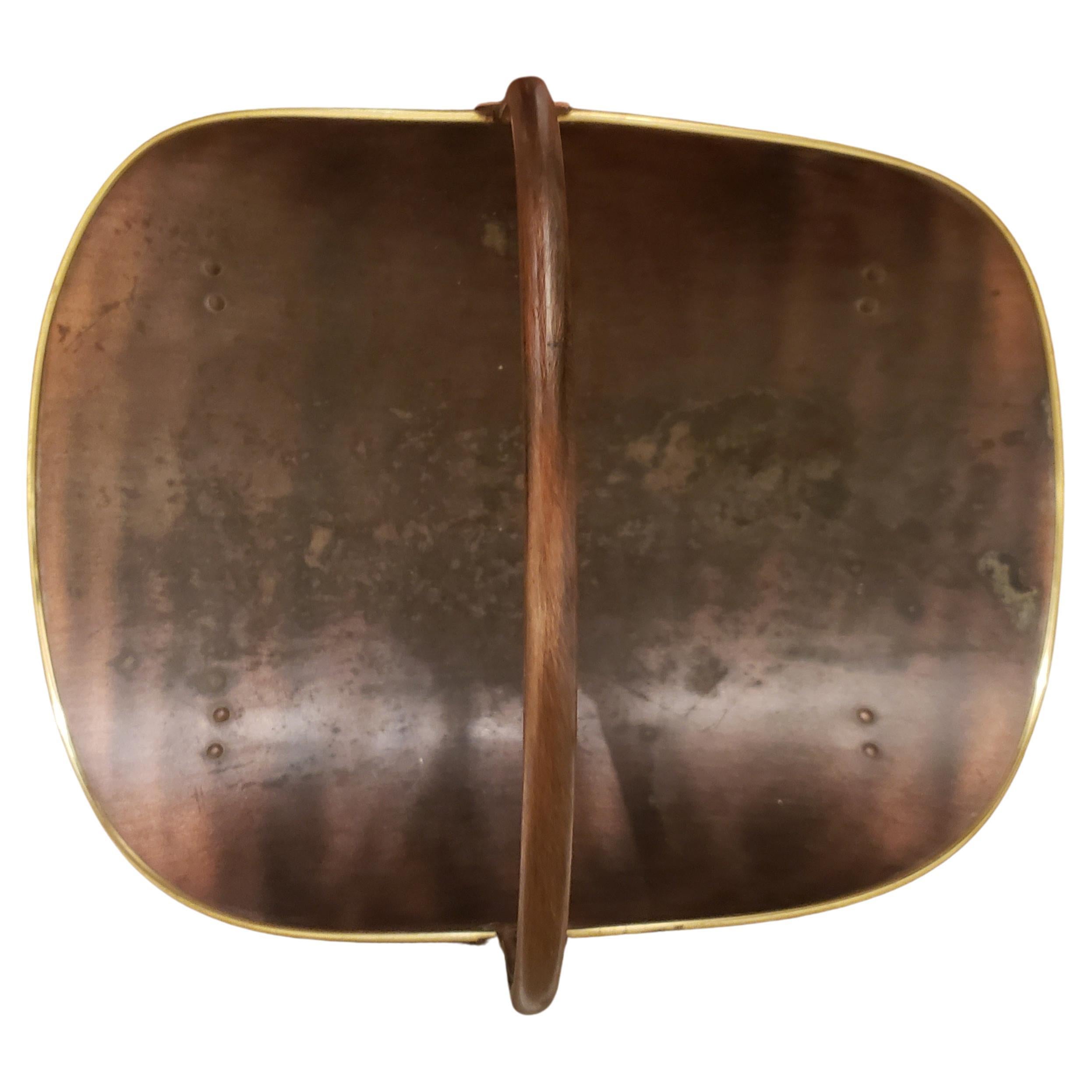 American Copper and Brass Fireplace Log Holder, circa 1970s