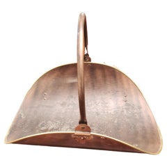 Copper and Brass Fireplace Log Holder, circa 1970s
