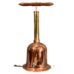 Copper and Brass Fresh Air Diver's Pump with Wood Handle