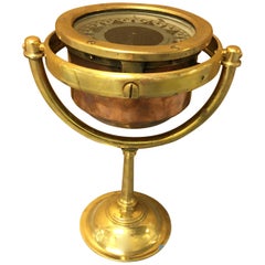 Copper and Brass Gimballed Nautical Compass, English