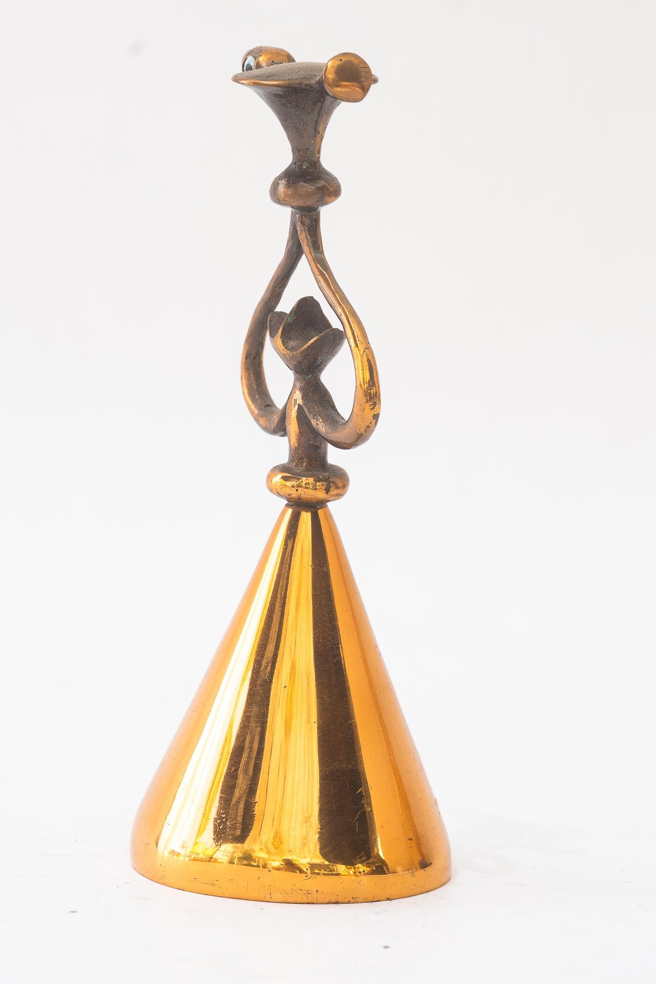 Kupfer und Messing Hand Dinner Bell Wien um 1960er Jahre
Ursprünglicher Zustand